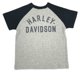 H-D® TODDLER BOYS' COLORBLOCKED SHORT SLEEVE RAGLAN TEE - GRAY