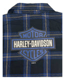 H-D® LITTLE BOYS' BRUSHED PLAID LONG SLEEVE SHIRT - BLACK/BLUE