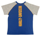 H-D® LITTLE BOYS' COLORBLOCKED SHORT SLEEVE RAGLAN TEE - BLUE