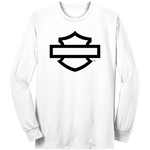 H-D B&S OUTLINE WHITE L/S TEE