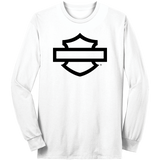 H-D B&S OUTLINE WHITE L/S TEE