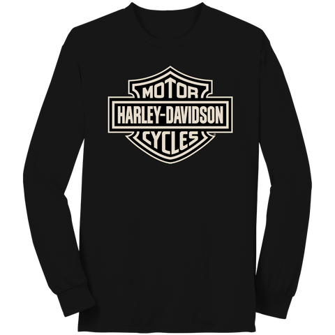 H-D B&S TRADITIONAL BLK L/S TEE