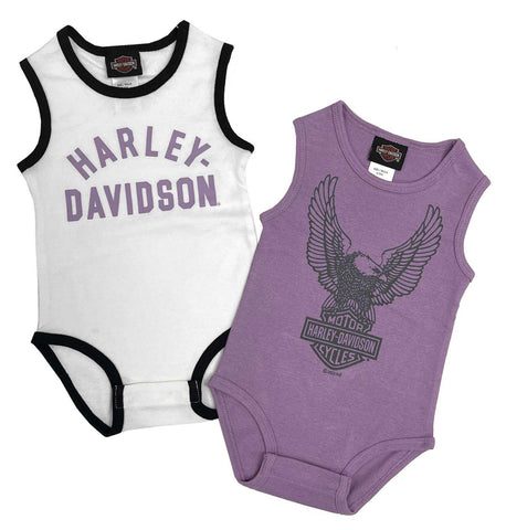 H-D® NEWBORN GIRLS' 2-PACK RIB SLEEVELESS BODYSUIT SET- LAVENDER