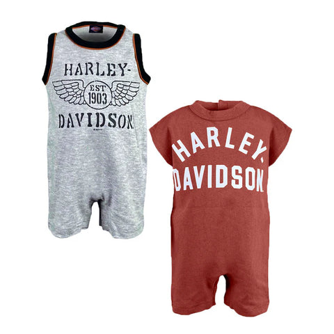 H-D® NEWBORN BOYS' 2 PIECE SLEEVELESS ROMPER SET