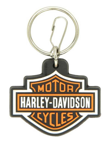 H-D® BAR & SHIELD LOGO KEY CHAIN, RUBBERIZED MATERIAL, ORANGE