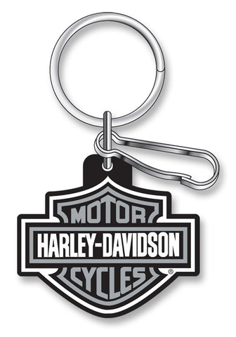 H-D Keychain Vinyl Gray B&S