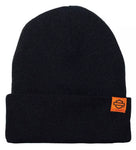 H-D® WOVEN LABEL KNIT BEANIE - BLACK