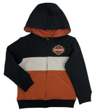 H-D® LITTLE BOYS' B&S LOGO FLEECE COLORBLOCKED ZIPPERED HOODIE