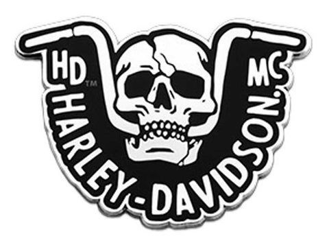 H-D® 1.5 IN. HANDLEBAR SKULL METAL PIN, SILVER NICKEL FINISH