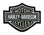 H-D® 4 IN. EMBROIDERED GRAY BAR & SHIELD LOGO EMBLEM SEW-ON PATCH