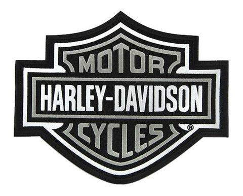 H-D® 9.25 IN. EMBROIDERED GRAY BAR & SHIELD LOGO EMBLEM SEW-ON PATCH