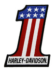 H-D® 3 IN. EMBROIDERED RWB #1 LOGO SMALL EMBLEM SEW-ON PATCH