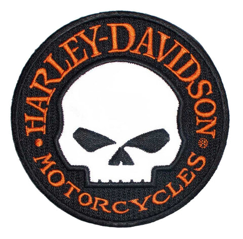 H-D® 4 IN. WILLIE G SKULL REFLECTIVE EMBROIDERED EMBLEM SEW-ON PATCH