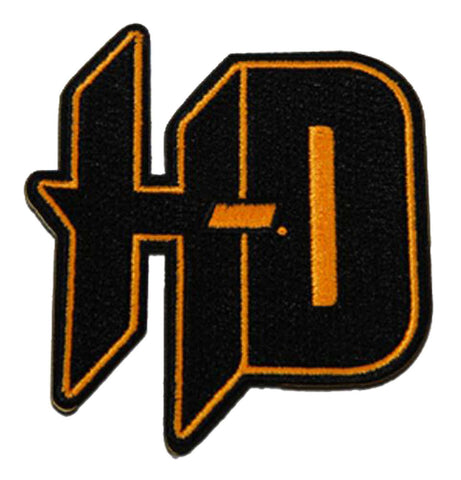 H-D® 2.65 IN EMBROIDERED H-D EMBLEM SEW-ON PATCH - BLACK & ORANGE