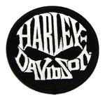 H-D® 3 IN. EMBROIDERED WILLIE G SKULL TEXT EMBLEM SEW-ON PATCH