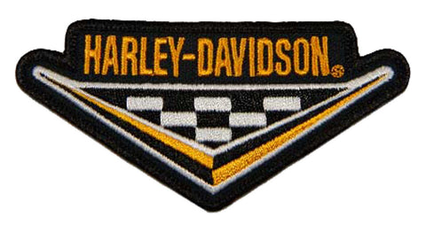 H-D® 4 IN. EMBROIDERED NOSTALGIA H-D CHECKER TRI EMBLEM SEW-ON PATCH