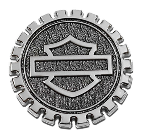 H-D® 1.5 IN. GEAR BAR & SHIELD LOGO PIN - ANTIQUE SILVER FINISH