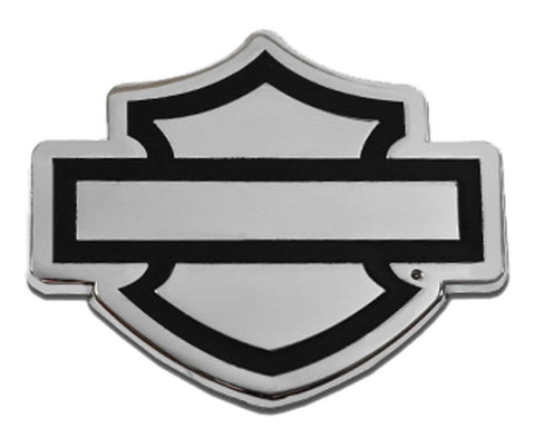 H-D® 1.5 IN. DARK OUTLINE BAR & SHIELD LOGO PIN - SILVER FINISH