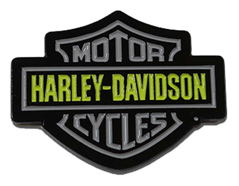 H-D® 1.5 IN. VENOM BAR & SHIELD METAL PIN - NEON & BLACK FINISH