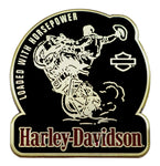 H-D® 1.5 IN. WHEELIE RIDER METAL PIN, BLACK & GOLD FINISHES