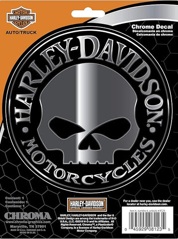 H-D® SILVER SKULL CLASSIC EMBLEMZ DECAL, 5.5 IN.