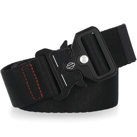 H-D® MEN'S TACTICAL SNAP & LOCK POLYESTER BELT - BLACK