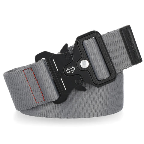 H-D® MEN'S TACTICAL SNAP & LOCK POLYESTER BELT - GREY