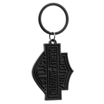 H-D® B&S KNURLED PATTERN BLACK KEYCHAIN