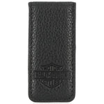 H-D® MEN'S B&S LEATHER MAGNETIC MONEY CLIP - SOLID BLACK