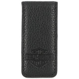 H-D® MEN'S B&S LEATHER MAGNETIC MONEY CLIP - SOLID BLACK