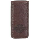 H-D® MEN'S B&S LEATHER MAGNETIC MONEY CLIP - DARK RED BROWN