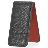 H-D® MEN'S WILLIE G SKULL LEATHER MAGNETIC MONEY CLIP - SOLID BLACK