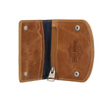 H-D® MEN'S SMOOTH GRAIN SNAP FLAP WALLET - COGNAC