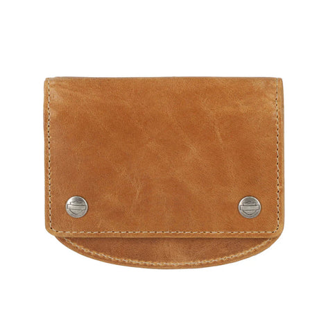 H-D® MEN'S SMOOTH GRAIN SNAP FLAP WALLET - COGNAC