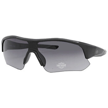 H-D® MEN'S SHINY BLACK HALF FRAME, GRADIENT SMOKE LENSES