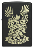 ZIPPO H-D BLACK MATTE EAGLE LASER ENGRAVE