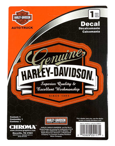 H-D® GENUINE H-D BANNER DECAL - 6 X 8 IN.