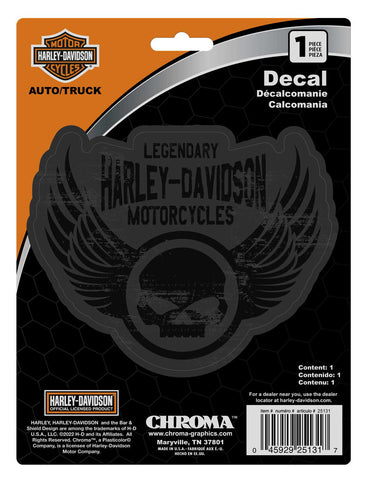 H-D® WINGED WILLIE G SKULL LOGO DECAL - 6 X 8IN.