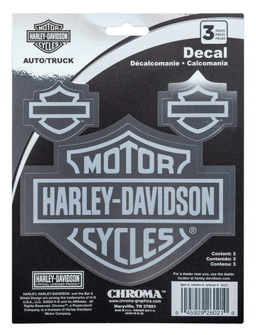 H-D® BAR & SHIELD LOGO CHROME EFFECT DECALS - 6 X 8 IN.