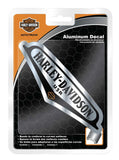 H-D® DEBOSSED V-TANK ALUMINUM DECAL - SILVER & BLACK - 5 X 7 IN.