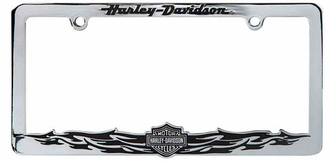 H-D® TRIBAL FLAMES BAR & SHIELD METAL LICENSE PLATE FRAME