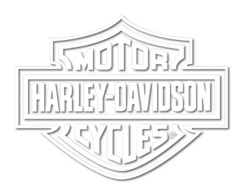 H-D® WHITE BAR & SHIELD DIE CUTZ WINDOW DECAL