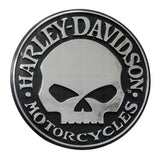 H-D® WILLIE G SKULL CHROME INJECTION MOLDED EMBLEM, CHROME