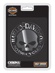 H-D® WILLIE G SKULL CHROME INJECTION MOLDED EMBLEM, CHROME