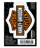 H-D® BAR & SHIELD LOGO SMALL DECAL SET - ORANGE - 3" X 8"