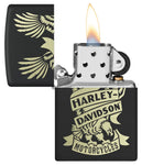 ZIPPO H-D BLACK MATTE EAGLE LASER ENGRAVE