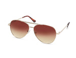 H-D® WOMEN'S AVIATOR SUNGLASSES, GOLD FRAME & GRADIENT BROWN LENS