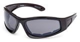 H-D® MEN'S SIGNATURE FOAM RIDING SUNGLASSES, SHINY BLACK W/SMOKE LENS