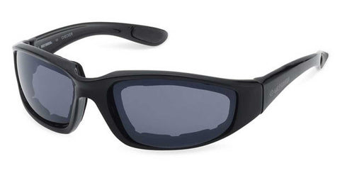 H-D® MEN'S CHECKER SQUARE SUNGLASSES, SHINY BLACK PLASTIC FRAMES