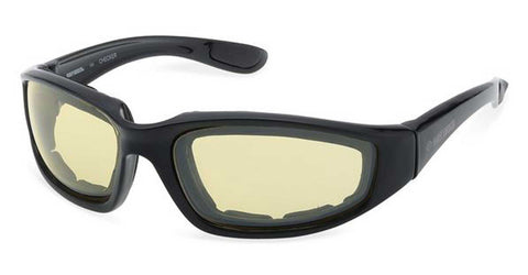 H-D® MEN'S CHECKER SQUARE SUNGLASSES, BLACK FRAMES & YELLOW LENSES